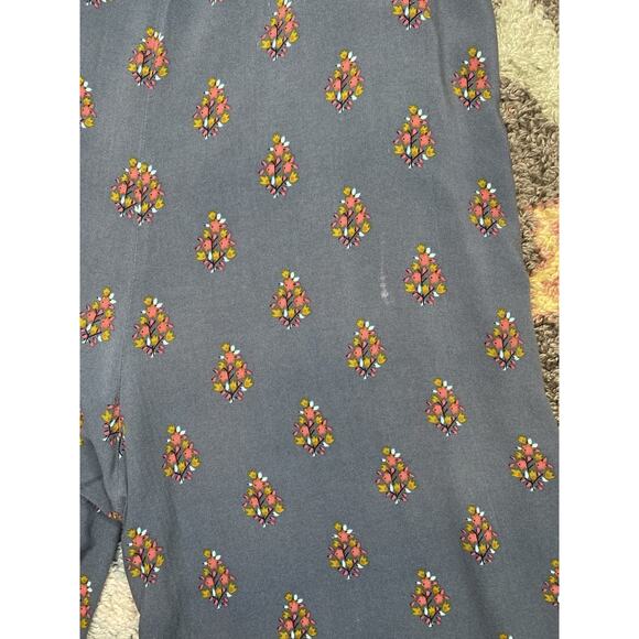 NATURAL LIFE Jumpsuit Size Medium Wide Leg Loose Gray Blue Bohemian Rayon Romper - Picture 9 of 12